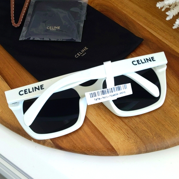 CELINE π₯ NWT π₯ 54MM White Rectangular Sunglasses. NEVER USED! Perfect! - Picture 3 of 16
